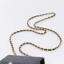 CHANEL Mini Matelasse Chain Pearl Bag Goatskin Navy Gold CC Auth 197060SAM-8