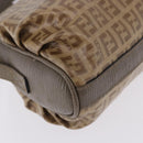 FENDI Zucchino Canvas Shoulder Bag PVC Beige Auth 197102-9