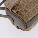 FENDI Zucchino Canvas Shoulder Bag PVC Beige Auth 197102-15