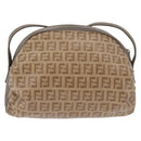 FENDI Zucchino Canvas Shoulder Bag PVC Beige Auth 197102-2