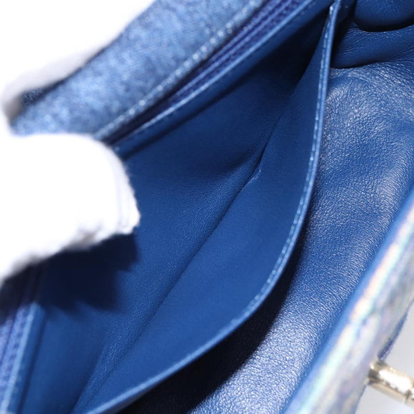 CHANEL Matelasse 20 Chain Shoulder Bag Denim Navy Gold CC Auth 197103SM