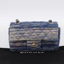 CHANEL Matelasse 20 Chain Shoulder Bag Denim Navy Gold CC Auth 197103SM-26
