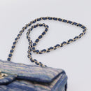 CHANEL Matelasse 20 Chain Shoulder Bag Denim Navy Gold CC Auth 197103SM-8