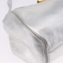 LOEWE Shoulder Bag Leather Gold Silver Auth 197104-9