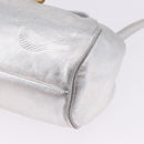 LOEWE Shoulder Bag Leather Gold Silver Auth 197104-14
