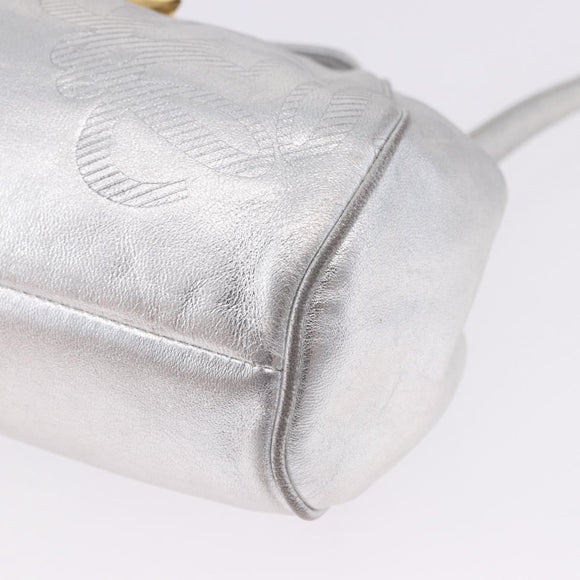 LOEWE Shoulder Bag Leather Gold Silver Auth 197104