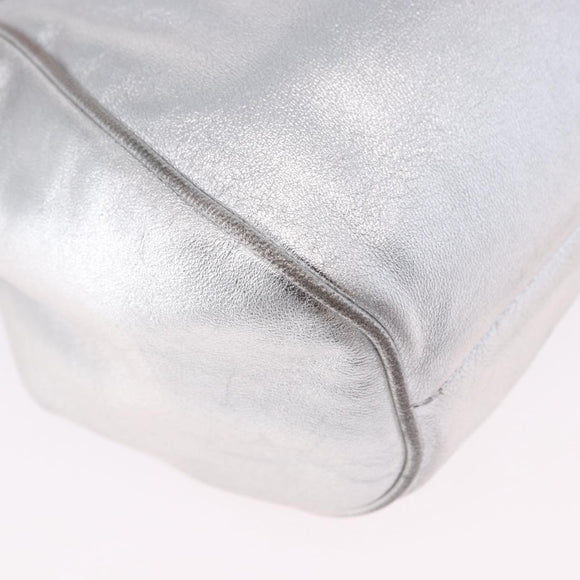 LOEWE Shoulder Bag Leather Gold Silver Auth 197104
