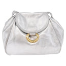 LOEWE Shoulder Bag Leather Gold Silver Auth 197104-13
