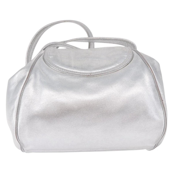 LOEWE Shoulder Bag Leather Gold Silver Auth 197104