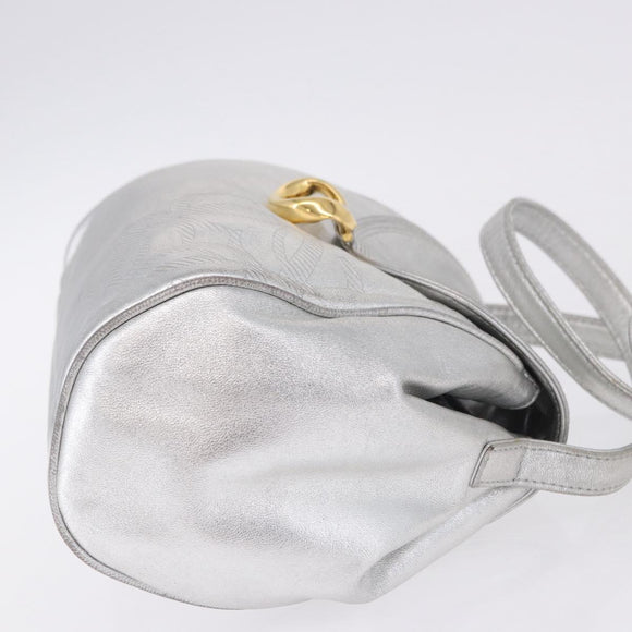 LOEWE Shoulder Bag Leather Gold Silver Auth 197104