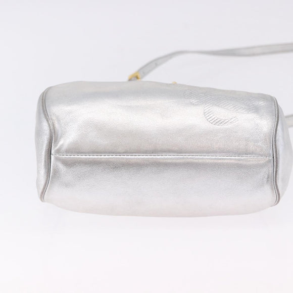 LOEWE Shoulder Bag Leather Gold Silver Auth 197104