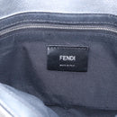 FENDI Zucca Canvas Mamma Baguette Shoulder Bag Leather Silver Auth 197105SAM-21