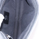 FENDI Zucca Canvas Mamma Baguette Shoulder Bag Leather Silver Auth 197105SAM-10
