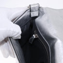 FENDI Zucca Canvas Mamma Baguette Shoulder Bag Leather Silver Auth 197105SAM-23
