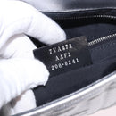 FENDI Zucca Canvas Mamma Baguette Shoulder Bag Leather Silver Auth 197105SAM-11