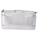 FENDI Zucca Canvas Mamma Baguette Shoulder Bag Leather Silver Auth 197105SAM-2