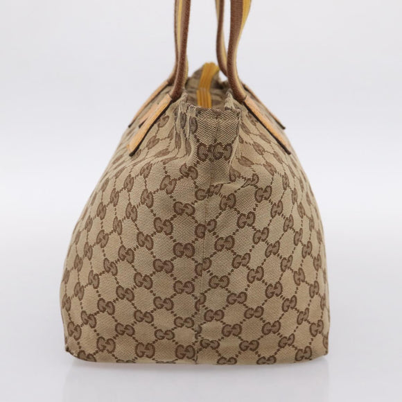 GUCCI GG Canvas Sherry Line Tote Bag Beige 131230 Auth 197106