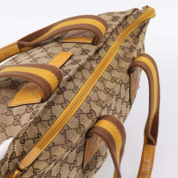 GUCCI GG Canvas Sherry Line Tote Bag Beige 131230 Auth 197106