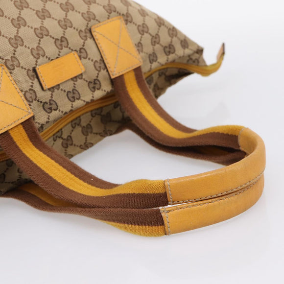 GUCCI GG Canvas Sherry Line Tote Bag Beige 131230 Auth 197106