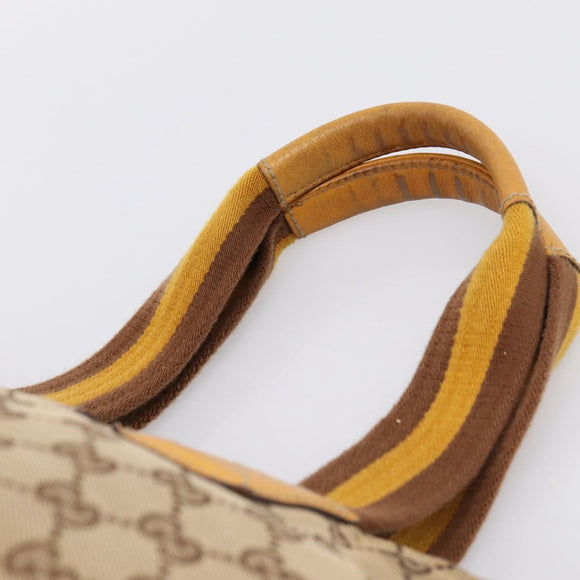 GUCCI GG Canvas Sherry Line Tote Bag Beige 131230 Auth 197106