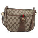 GUCCI GG Supreme Web Sherry Line Bag PVC Beige Gold 001 754 6177 Auth 197108-1