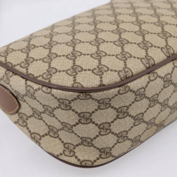 GUCCI GG Supreme Web Sherry Line Bag PVC Beige Gold 001 754 6177 Auth 197108