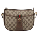 GUCCI GG Supreme Web Sherry Line Bag PVC Beige Gold 001 754 6177 Auth 197108-2