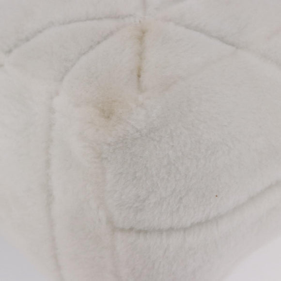 PRADA Tote Bag Fur White Silver Auth 197109SAM