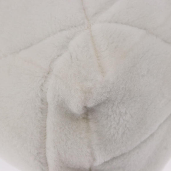 PRADA Tote Bag Fur White Silver Auth 197109SAM