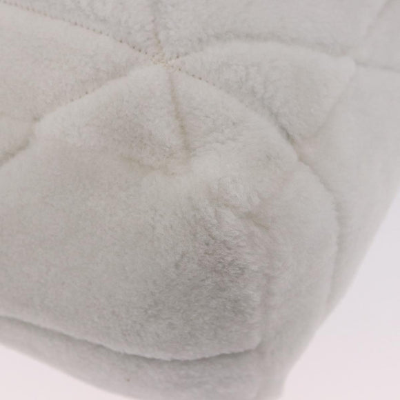 PRADA Tote Bag Fur White Silver Auth 197109SAM