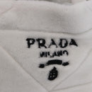 PRADA Tote Bag Fur White Silver Auth 197109SAM-14