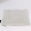 PRADA Tote Bag Fur White Silver Auth 197109SAM-21