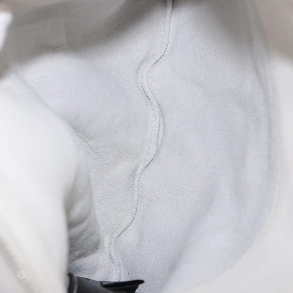 PRADA Tote Bag Fur White Silver Auth 197109SAM