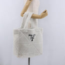 PRADA Tote Bag Fur White Silver Auth 197109SAM-24