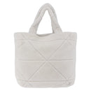 PRADA Tote Bag Fur White Silver Auth 197109SAM-3
