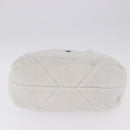 PRADA Tote Bag Fur White Silver Auth 197109SAM-9