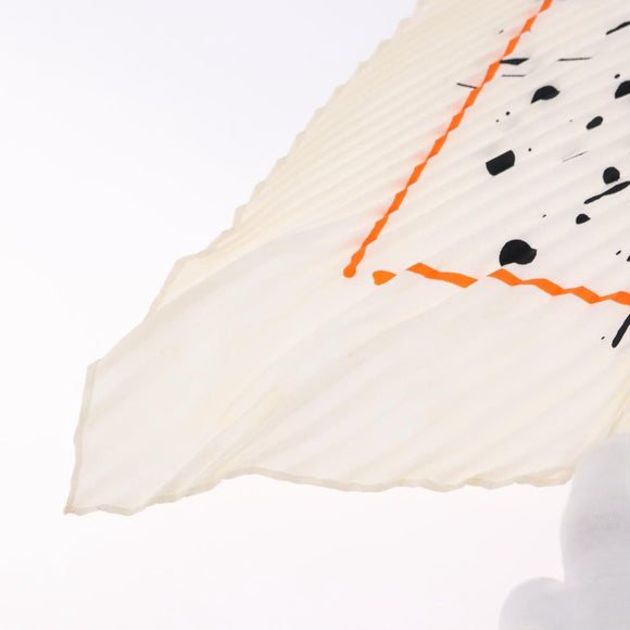 HERMES Pleated Carre 90 Scarf ""Cheval Surprise"" Silk White Auth 197112M