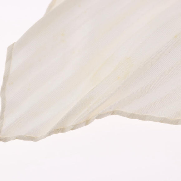 HERMES Pleated Carre 90 Scarf ""Cheval Surprise"" Silk White Auth 197112M