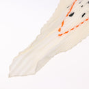 HERMES Pleated Carre 90 Scarf ""Cheval Surprise"" Silk White Auth 197112M-2