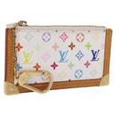 LOUIS VUITTON Multicolor Pochette Cles Coin Purse White M92655 LV Auth 197113A-1