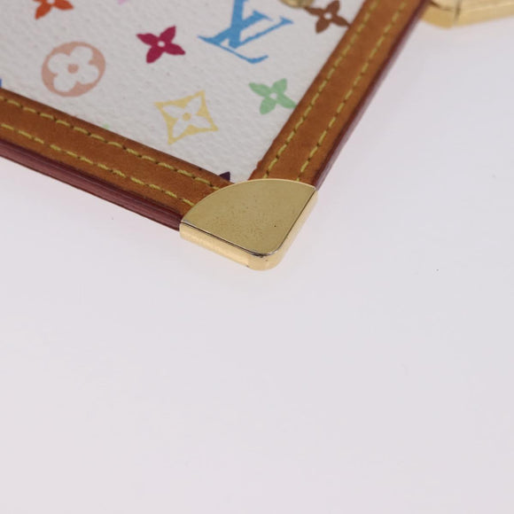 LOUIS VUITTON Multicolor Pochette Cles Coin Purse White M92655 LV Auth 197113A