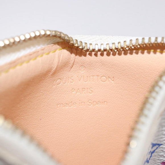 LOUIS VUITTON Multicolor Pochette Cles Coin Purse White M92655 LV Auth 197113A