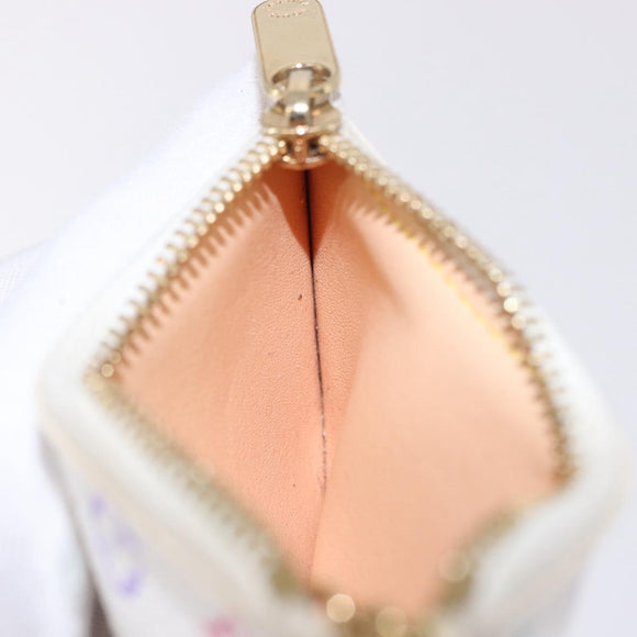 LOUIS VUITTON Multicolor Pochette Cles Coin Purse White M92655 LV Auth 197113A