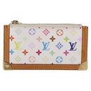 LOUIS VUITTON Multicolor Pochette Cles Coin Purse White M92655 LV Auth 197113A-2