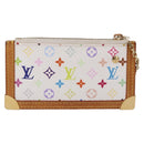 LOUIS VUITTON Multicolor Pochette Cles Coin Purse White M92655 LV Auth 197113A-3