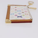 LOUIS VUITTON Multicolor Pochette Cles Coin Purse White M92655 LV Auth 197113A-4