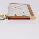 LOUIS VUITTON Multicolor Pochette Cles Coin Purse White M92655 LV Auth 197113A-5