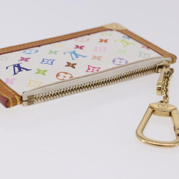 LOUIS VUITTON Multicolor Pochette Cles Coin Purse White M92655 LV Auth 197113A