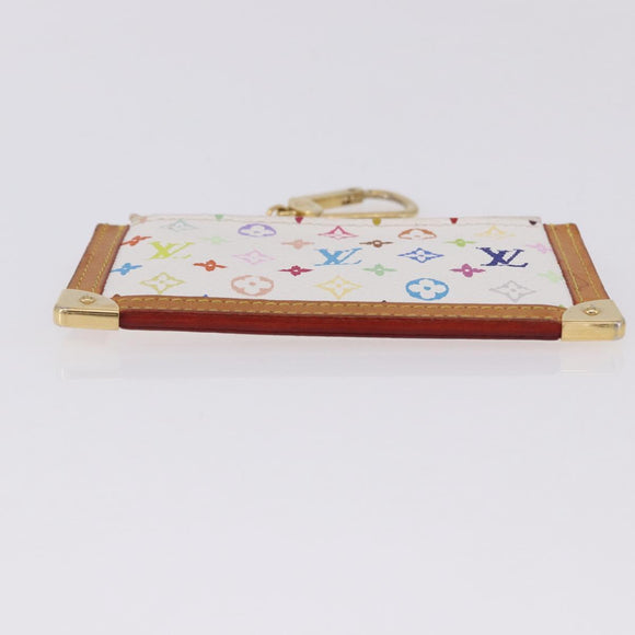 LOUIS VUITTON Multicolor Pochette Cles Coin Purse White M92655 LV Auth 197113A