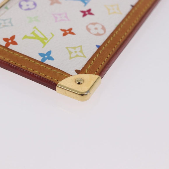 LOUIS VUITTON Multicolor Pochette Cles Coin Purse White M92655 LV Auth 197113A